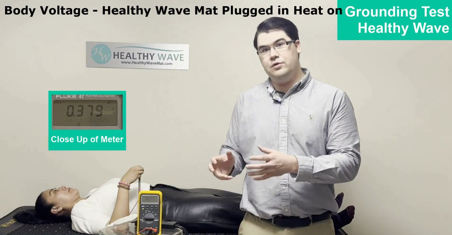 Healthy Wave Mat grounding test heat on 