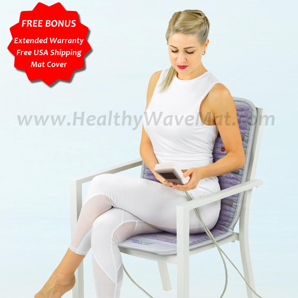Healthy Wave Multi-Wave 5 Therapy Far Infrared PEMF Chair & Car Seat Mat  [Platinum-Chair-4018-PhP-adv] - $1,299.00USD