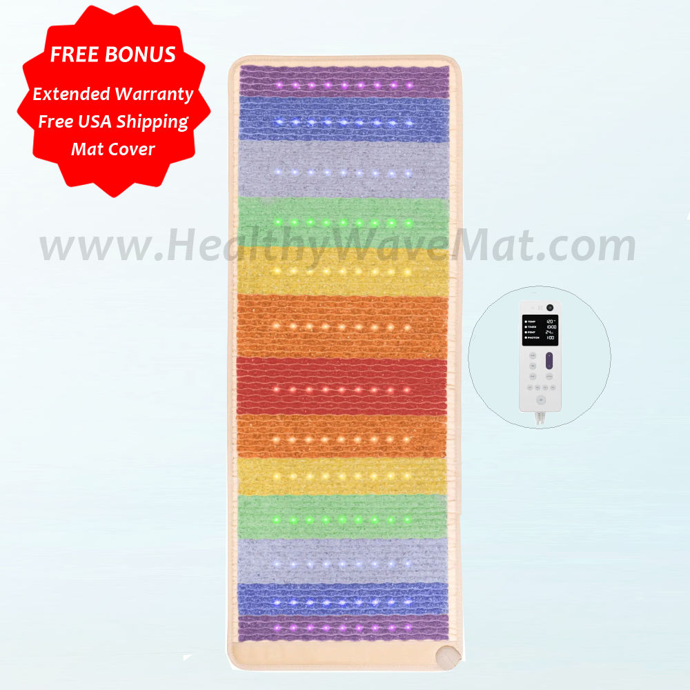 PRO Rainbow Chakra Far Infrared High Intensity PEMF Mat 74"X28" - Click Image to Close